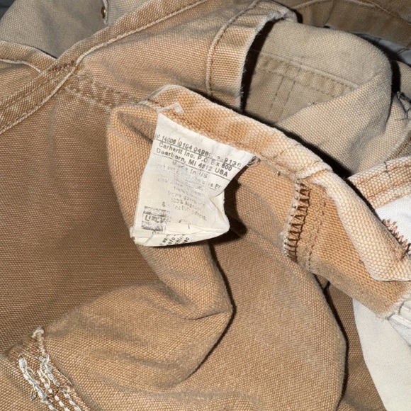 Carhartt Duck Bib Overalls Mens 38x32  Brown Double Knee Workwear Carpenter - Picture 11 of 11